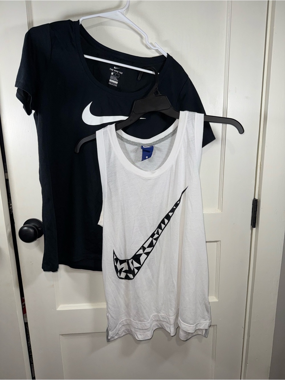 Nike Black Short-Sleeve Tee & White Swoosh Tank Set